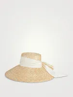 Mirabel Straw Sun Hat With Satin Scarf