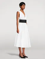 Pique Belted Midi Dress