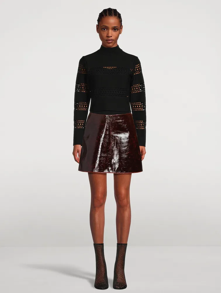Mirror Wool Mini Skirt