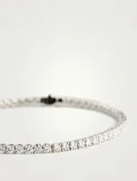 Classic 18K White Gold Four-Prong Line Bracelet With Diamonds