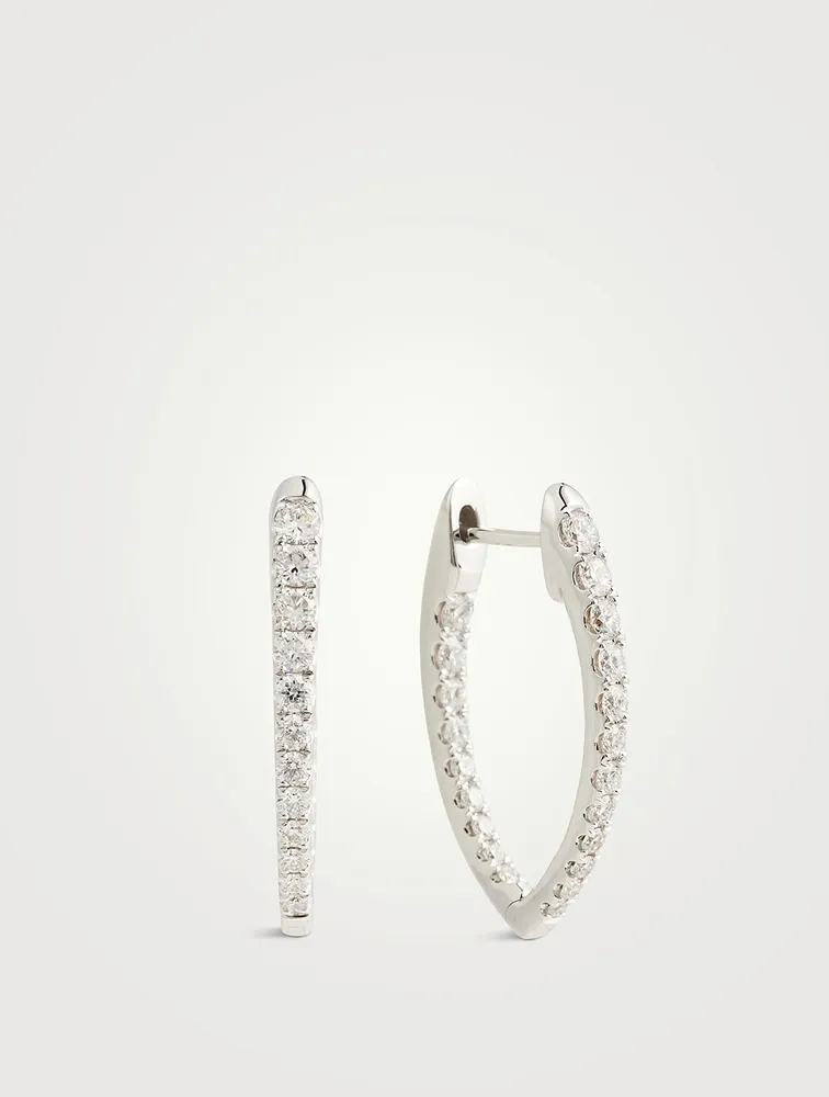 Imperial 18K White Gold Diamond Hoop Earrings