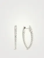 Imperial 18K White Gold Diamond Hoop Earrings