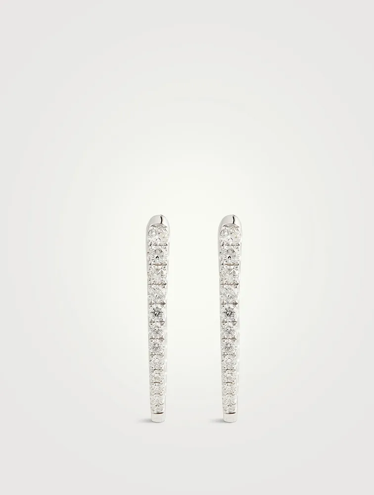 Imperial 18K White Gold Diamond Hoop Earrings