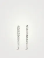 Imperial 18K White Gold Diamond Hoop Earrings