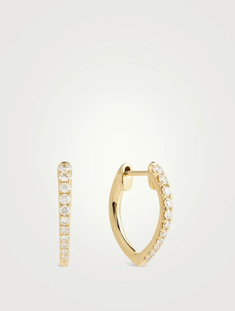 Imperial 18K Gold Diamond Huggie Hoop Earrings