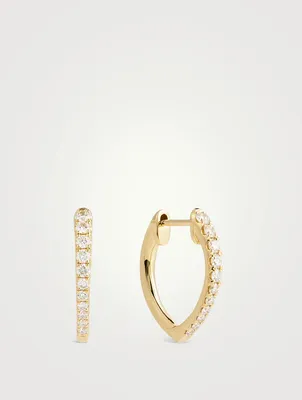 Imperial 18K Gold Diamond Huggie Hoop Earrings