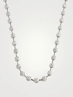 Serena 18K White Gold Diamond Station Necklace