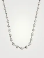 Serena 18K White Gold Diamond Station Necklace