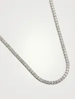 Uniform 18K White Gold Four-Prong Line Necklace With Diamonds