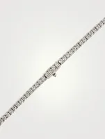 Uniform 18K White Gold Four-Prong Line Necklace With Diamonds