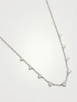 Essentials 18K White Gold Nine-Stone Necklace With Diamonds
