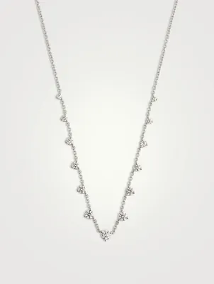Essentials 18K White Gold 13-Stone Necklace With Diamonds