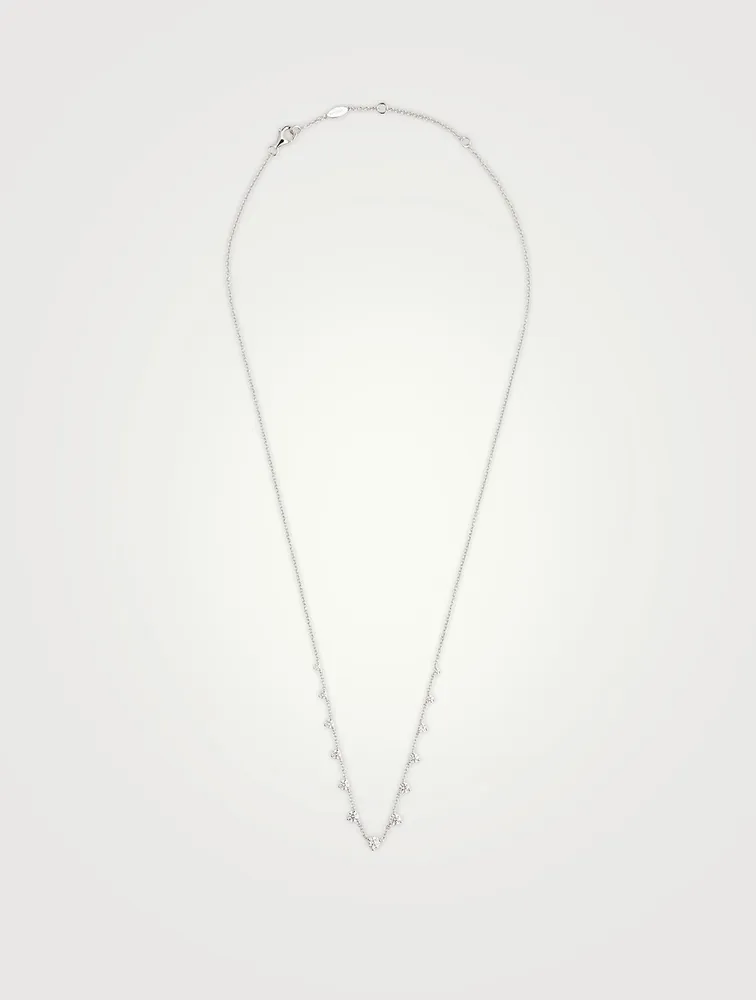 Essentials 18K White Gold 13-Stone Necklace With Diamonds