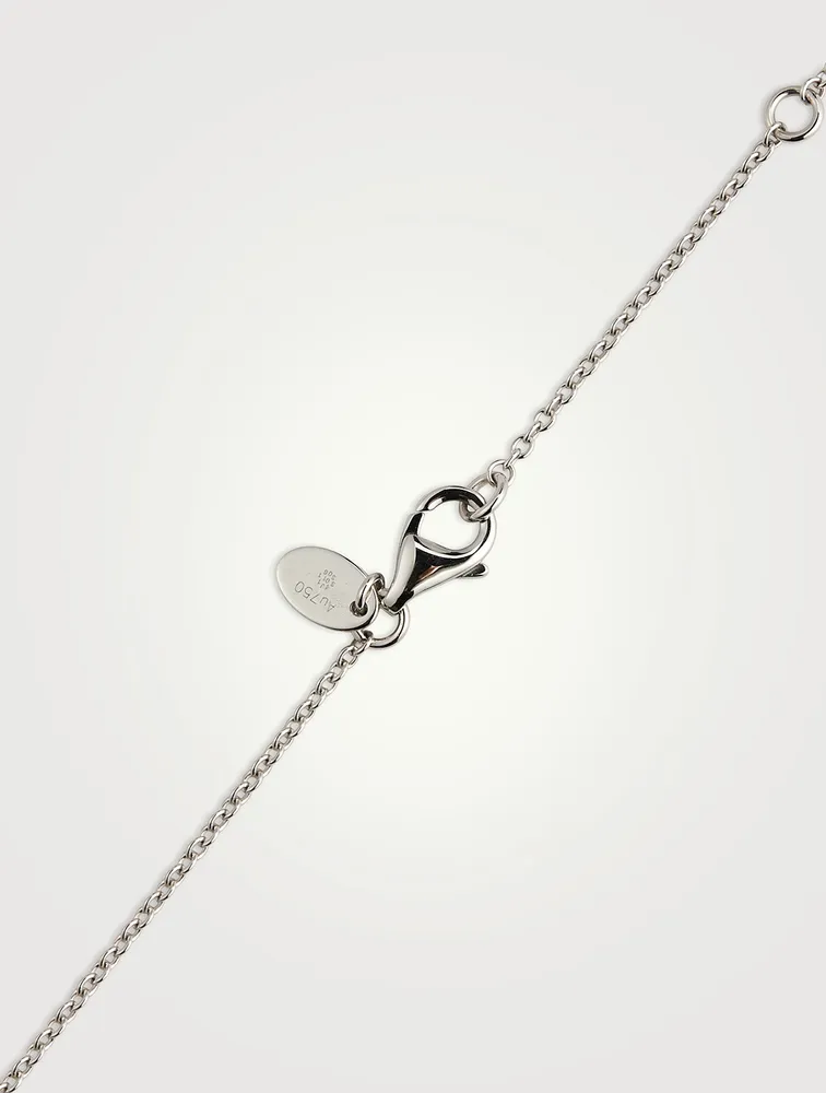 18K White Gold Circle Necklace With Diamonds