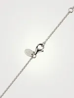 18K White Gold Circle Necklace With Diamonds