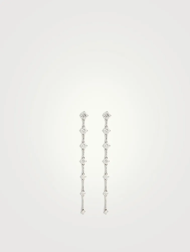 Cadence 18K White Gold Drop Earrings With Diamonds