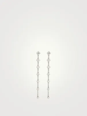 Cadence 18K White Gold Drop Earrings With Diamonds