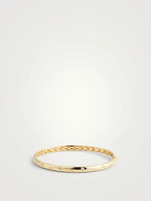 Gypsy 18K Gold Bangle Bracelet With Diamonds