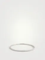 18K White Gold Shared-Prong Diamond Bangle Bracelet