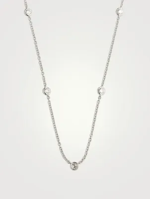 Cascade 18K White Gold Five-Stone Necklace With Diamonds