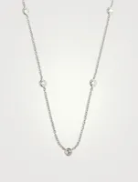 Cascade 18K White Gold Five-Stone Necklace With Diamonds