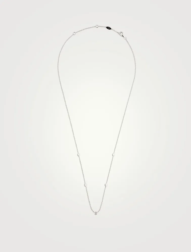 Cascade 18K White Gold Five-Stone Necklace With Diamonds