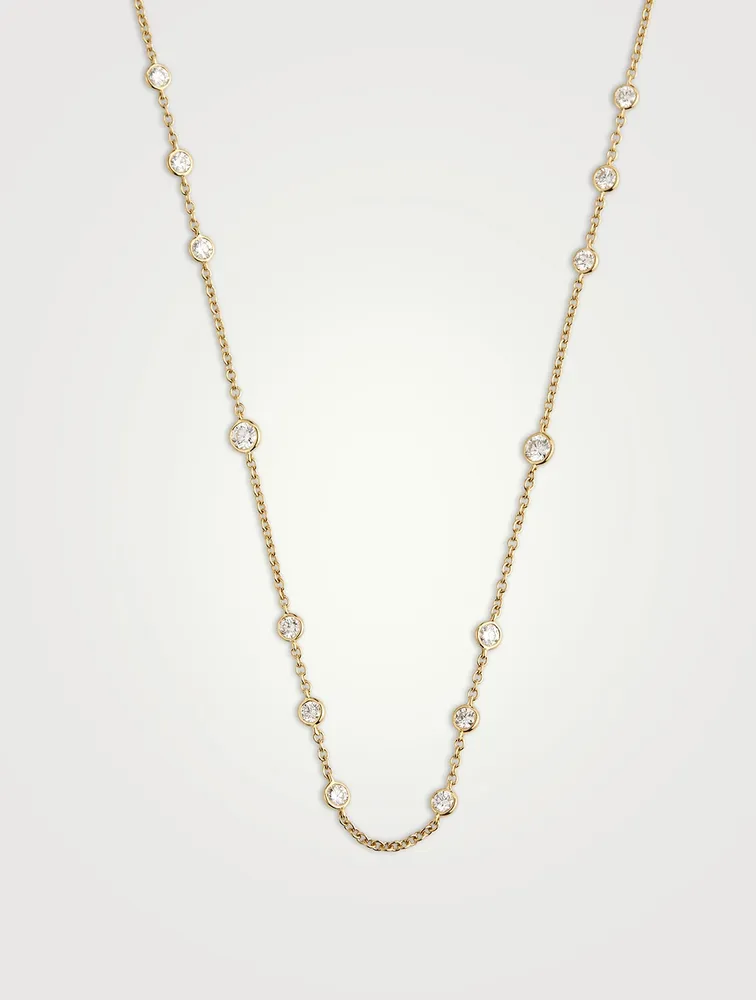 Cascade 18K Gold 16-Stone Necklace With Diamonds