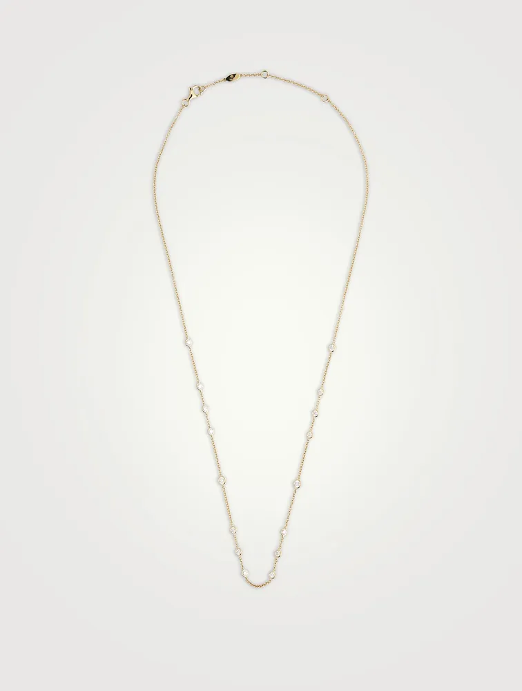 Cascade 18K Gold 16-Stone Necklace With Diamonds