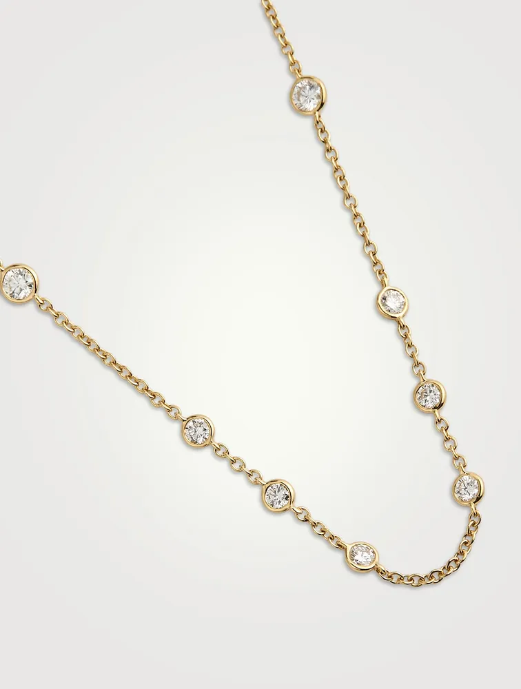 Cascade 18K Gold 16-Stone Necklace With Diamonds