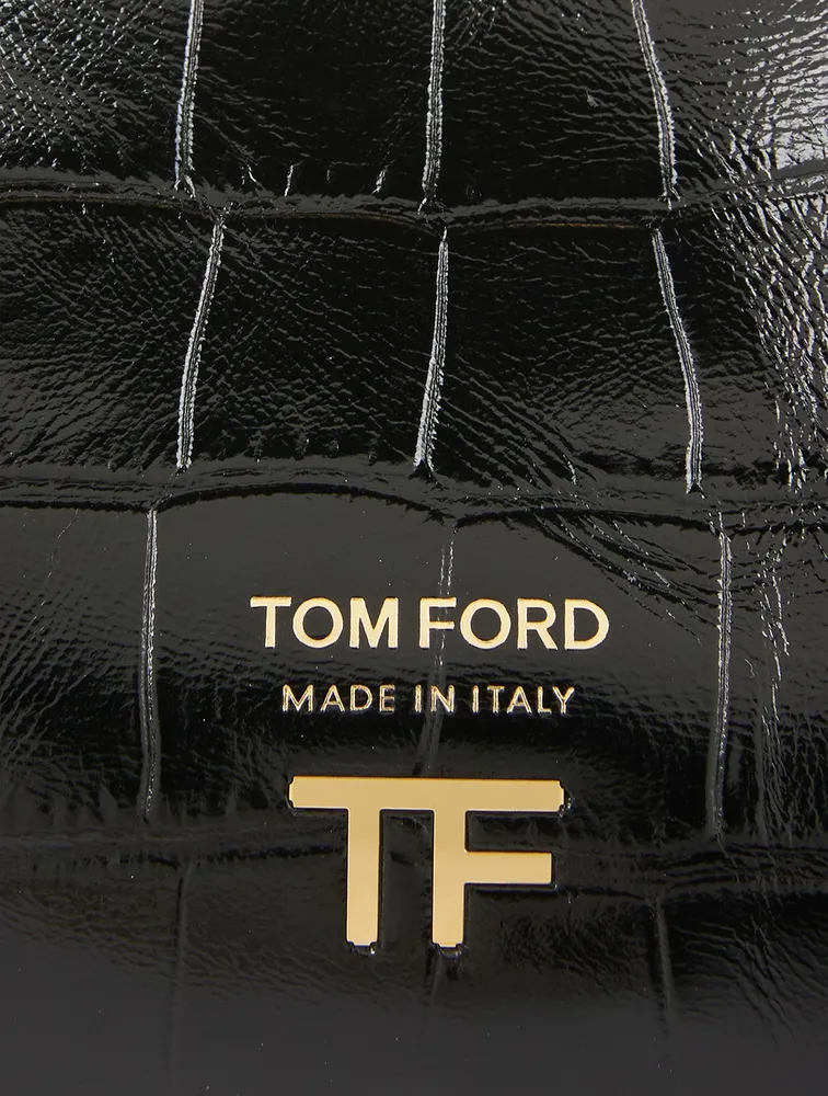 TOM FORD Bianca Mini Metallic Stamped Crocodile Leather Shoulder Bag G