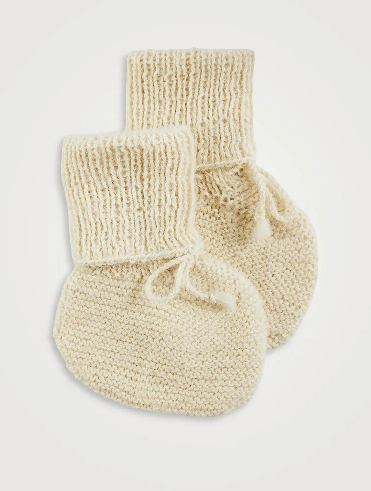 Alpaca wool baby booties