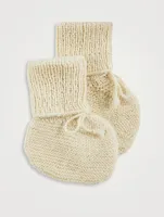 Alpaca wool baby booties