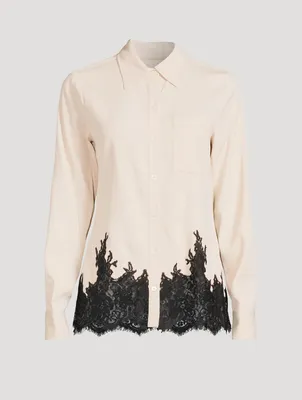 Lace-Trimmed Cady Shirt