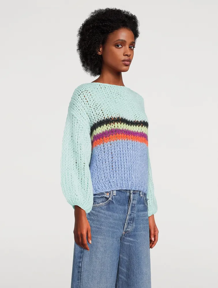 Stripes Galore Mohair-Blend Sweater