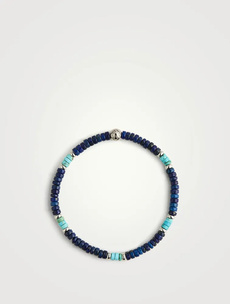 Blue Lapis And Turquoise Heishi Beaded Bracelet