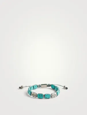 The Dorje Flatbead Collection Turquoise And Silver Bracelet