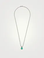 Square Turquoise Pendant Necklace