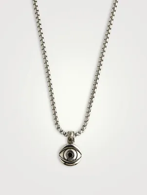 Evil Eye Coin Necklace With Black Stone