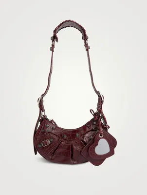 XS Le Cagole Croc-Embossed Leather Shoulder Bag