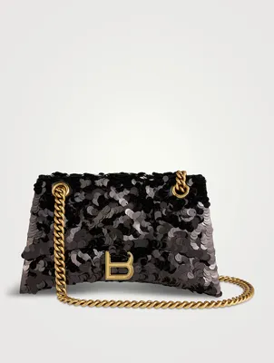 Small Crush Sequin-Embellished Leather Shoulder Bag