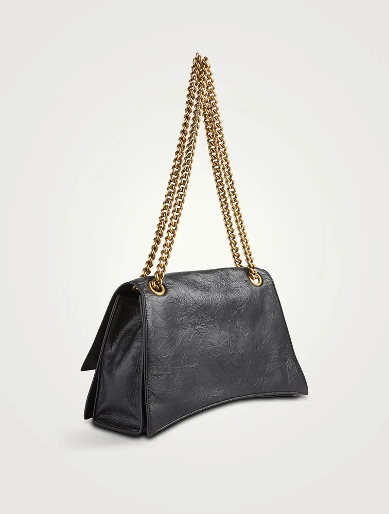 Medium Crush Leather Shoulder Bag