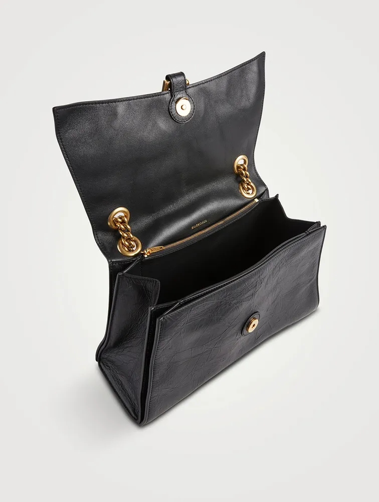 Medium Crush Leather Shoulder Bag