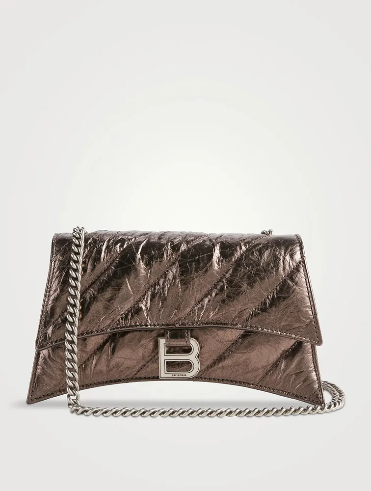 Crush Quilted Metallic Leather Chain Wallet