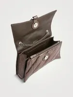 Crush Quilted Metallic Leather Chain Wallet