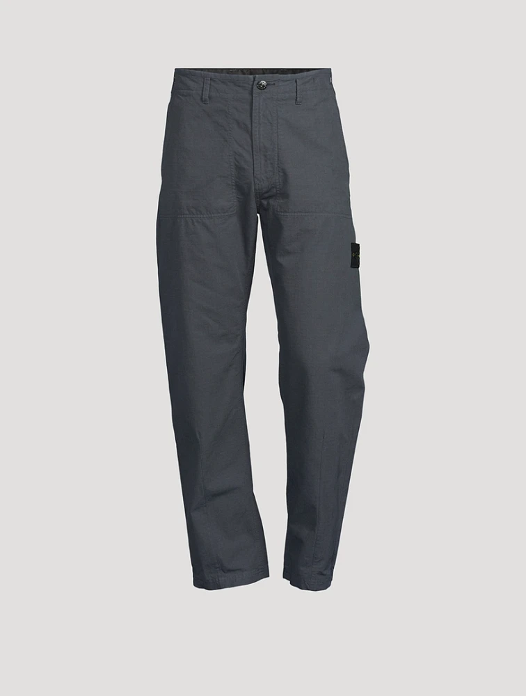 Cotton Straight-Leg Pants