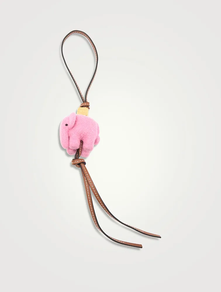 Leather And Felt Elephant Charm