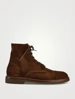 Suede Cap-Toe Boots