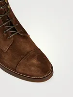 Suede Cap-Toe Boots