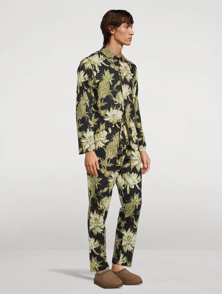 Pocket Pajama Set Night Bloom Print