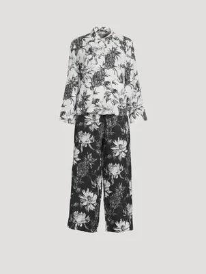 Pocket Pajama Set Night Bloom Print